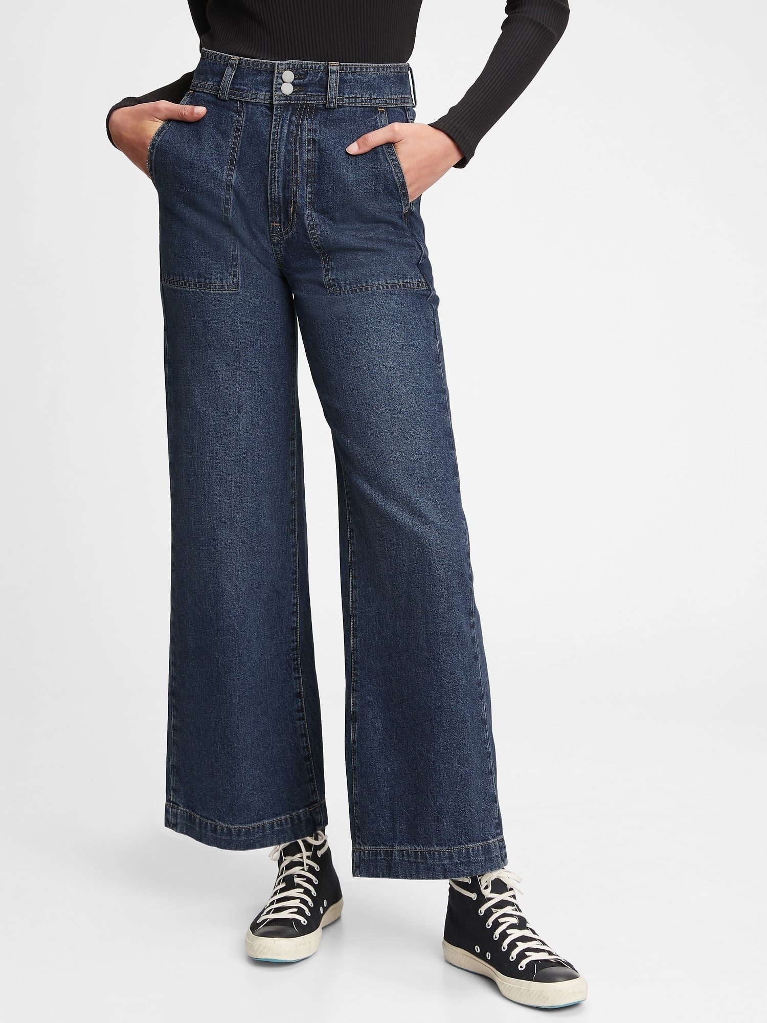 gap wide leg high rise jeans