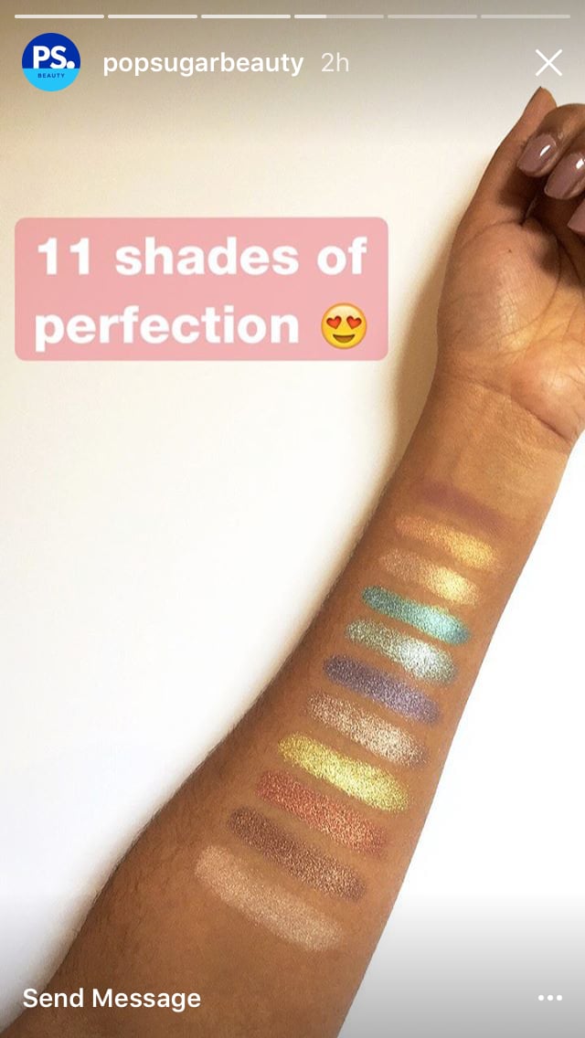 Swatches of Tarte Make Believe in Yourself Eye and Cheek Palette