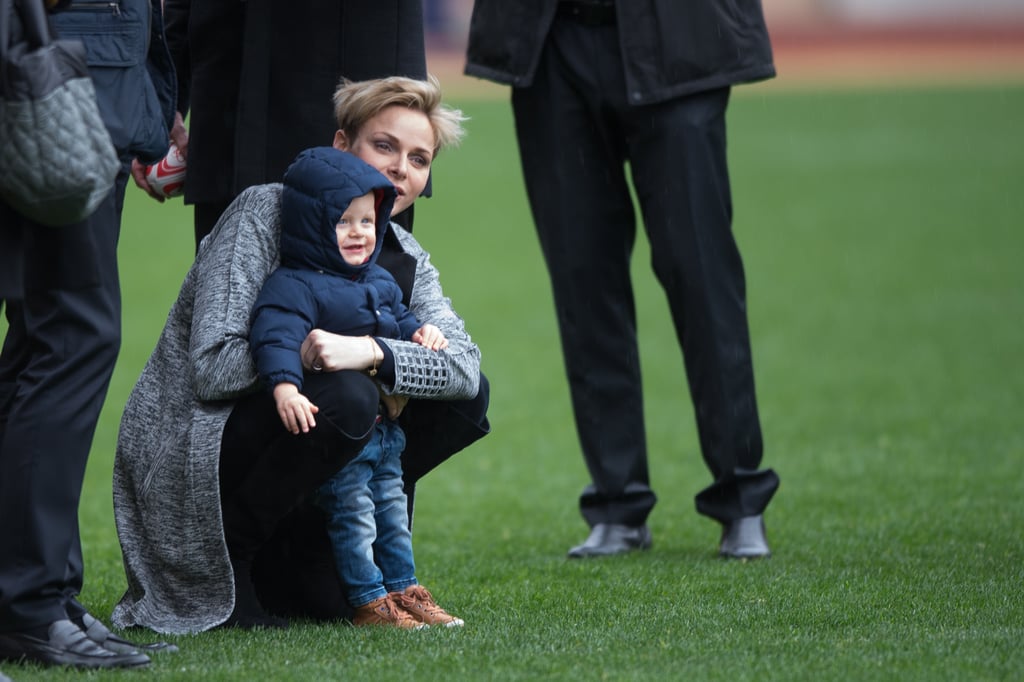 Princess Charlene of Monaco at Rugby Match With Jacques 2016