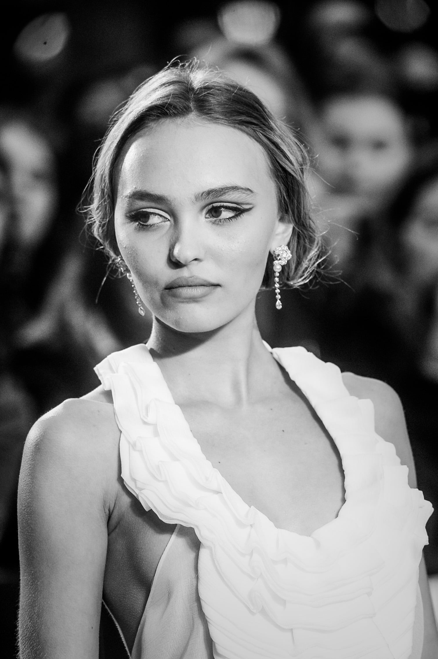 LilyRose Depp and Karl Lagerfeld walk on the runway during the Chanel  Haute Couture Spring Summer 2017 shows as part of Paris Fashion Week on  January 24 2017 in Paris France Photo