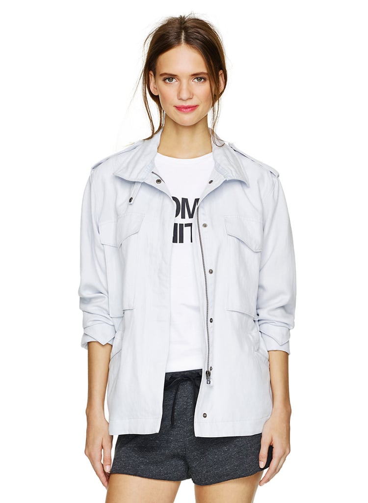 Community bleached light-blue military jacket