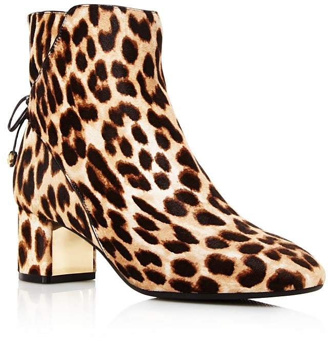 Tory Burch Laila Leopard Print Calf Hair Booties