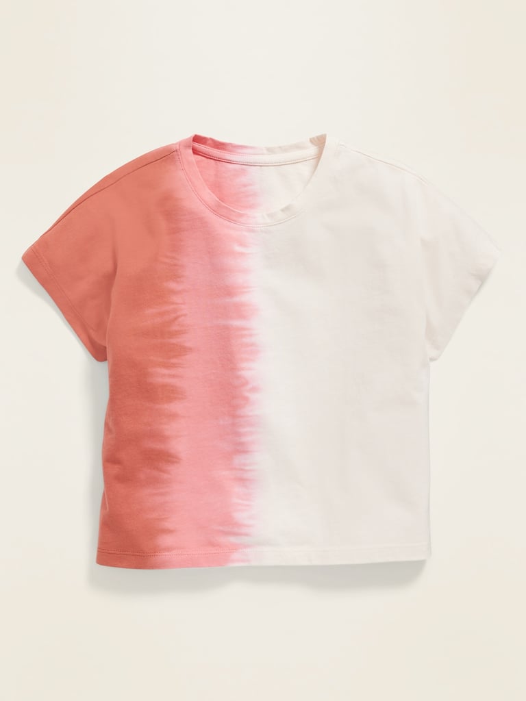 POPSUGAR x Old Navy Dip-Dyed Cropped Tee  — Pink Tie-Dye