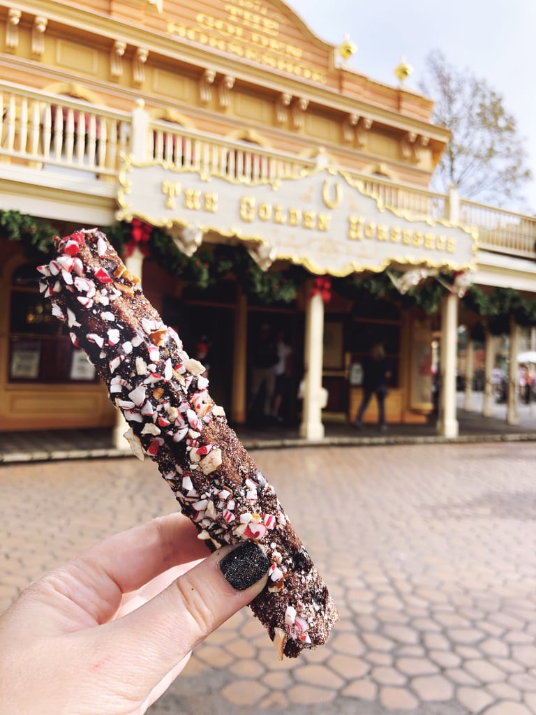 Chocolate Churro With Crushed Pretzels and Peppermint