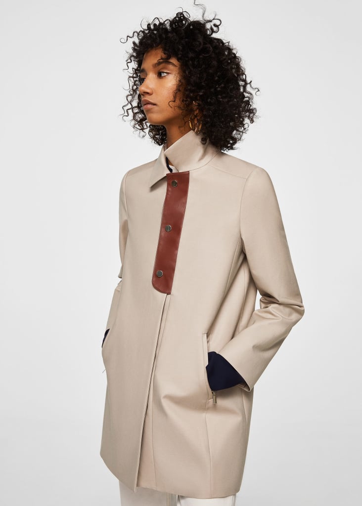 Mango Buttons Cotton Trench