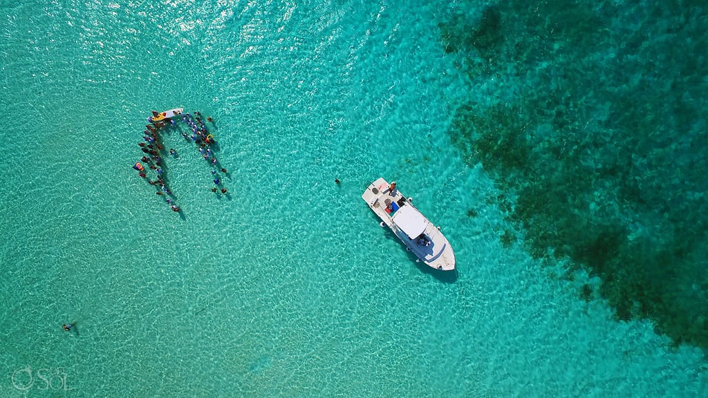 Wedding on a Sandbar in Caribbean Sea