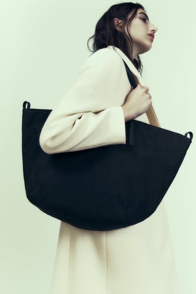A Nylon Tote Bag: Zara XL Nylon Tote Bag
