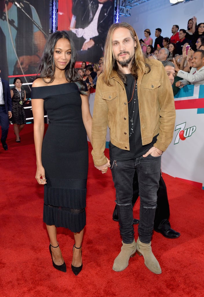 Zoe Saldana and Marco Perego at the 2015 Latin Grammys