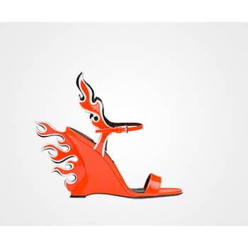 Prada flame heels best sale orange