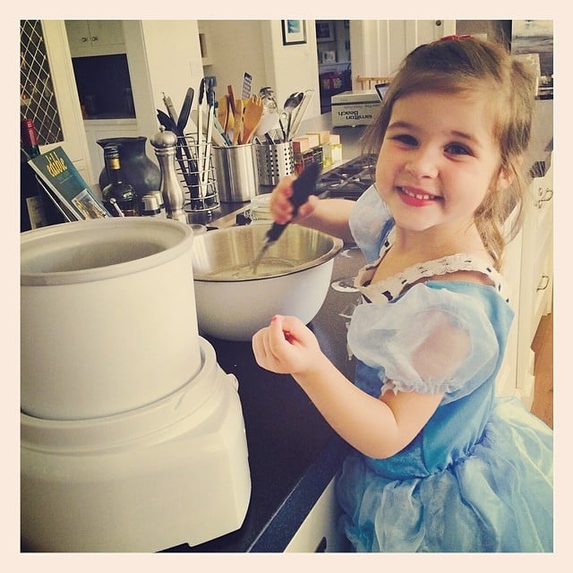 Harper Smith mixed up some homemade ice cream (in a princess costume) to beat the May heat.
Source: Instagram user tathiessen