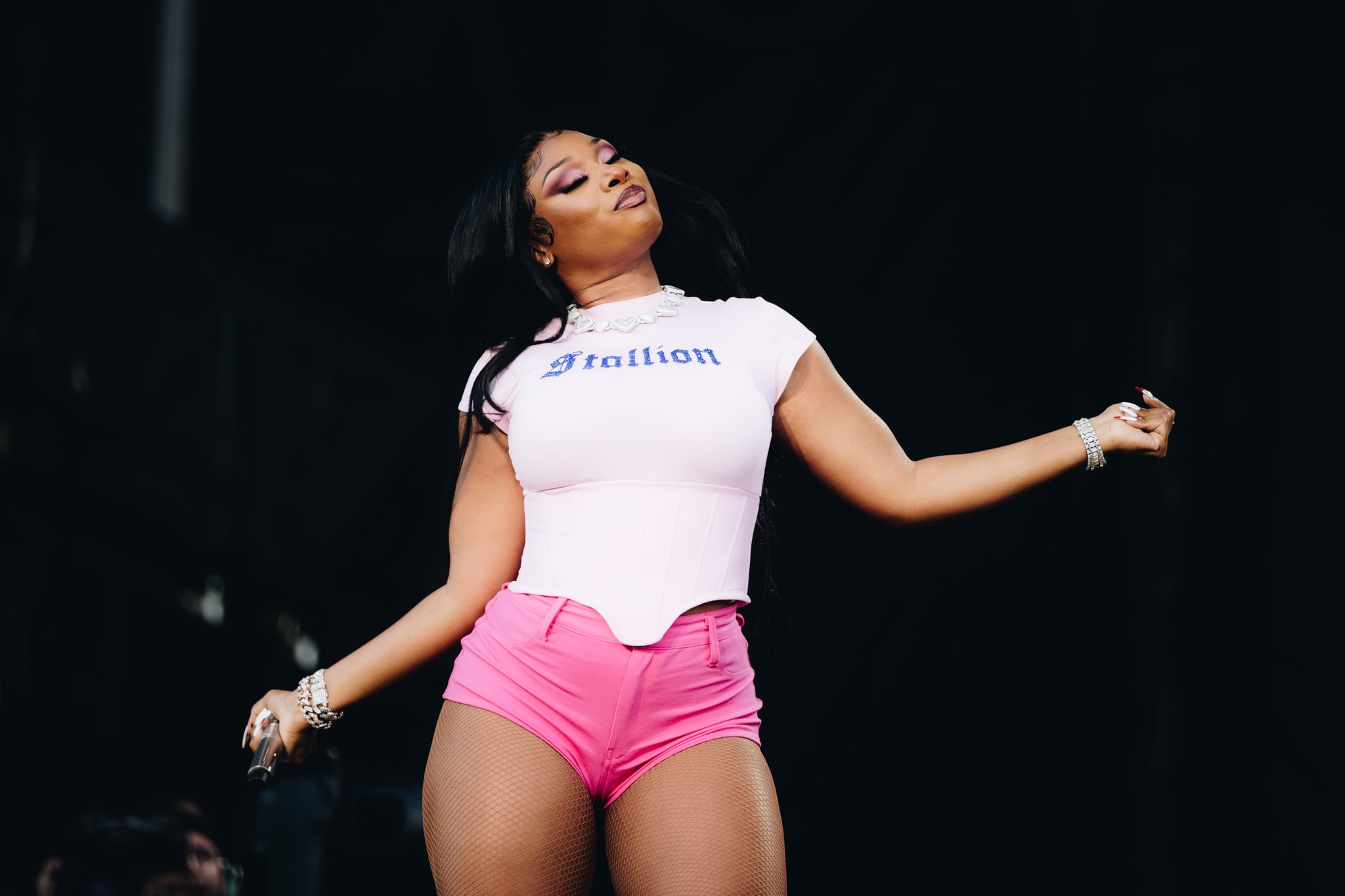 AUSTIN, TEXAS - OCTOBER 01: Megan Thee Stallion performs onstage during Austin City Limits Festival at Zilker Park on October 01, 2021 in Austin, Texas. (Photo by Rich Fury/Getty Images)