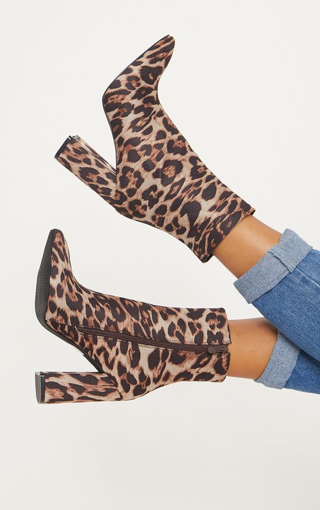 boots with leopard print heel