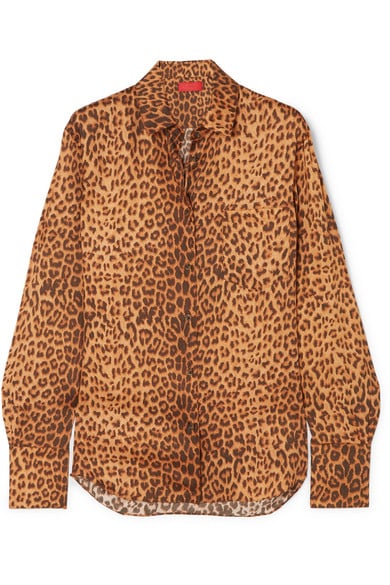 Commission Banker Leopard-Print Satin-Twill Shirt