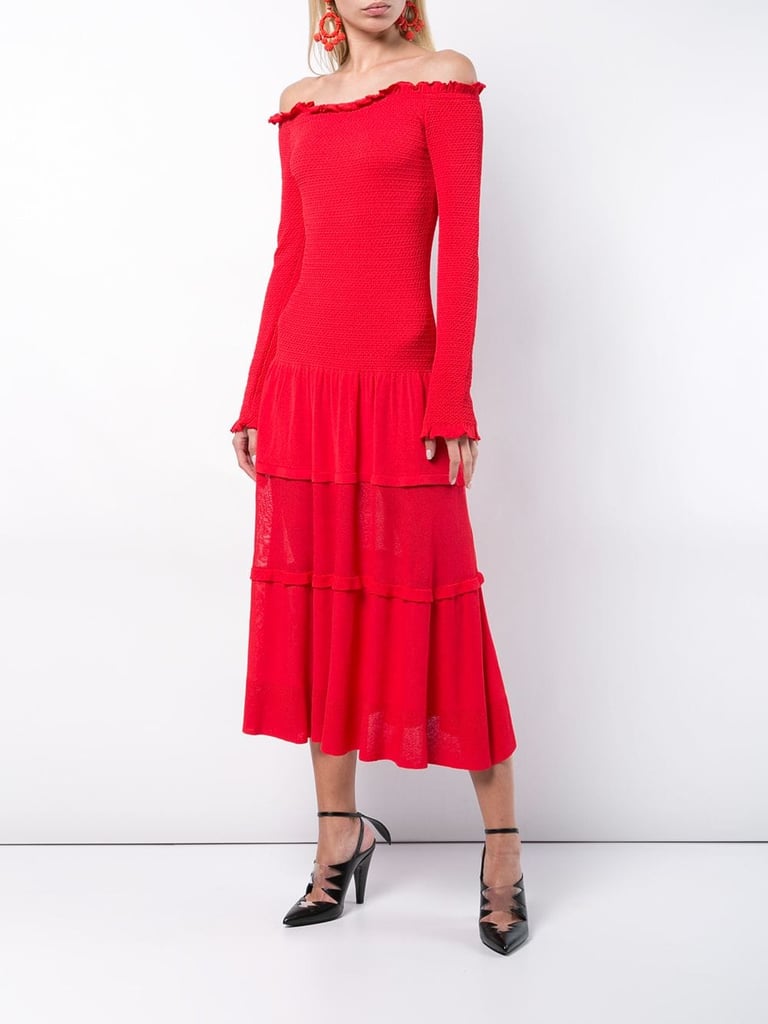 Altuzarra Smocked Off-the-Shoulder Maxi Dress