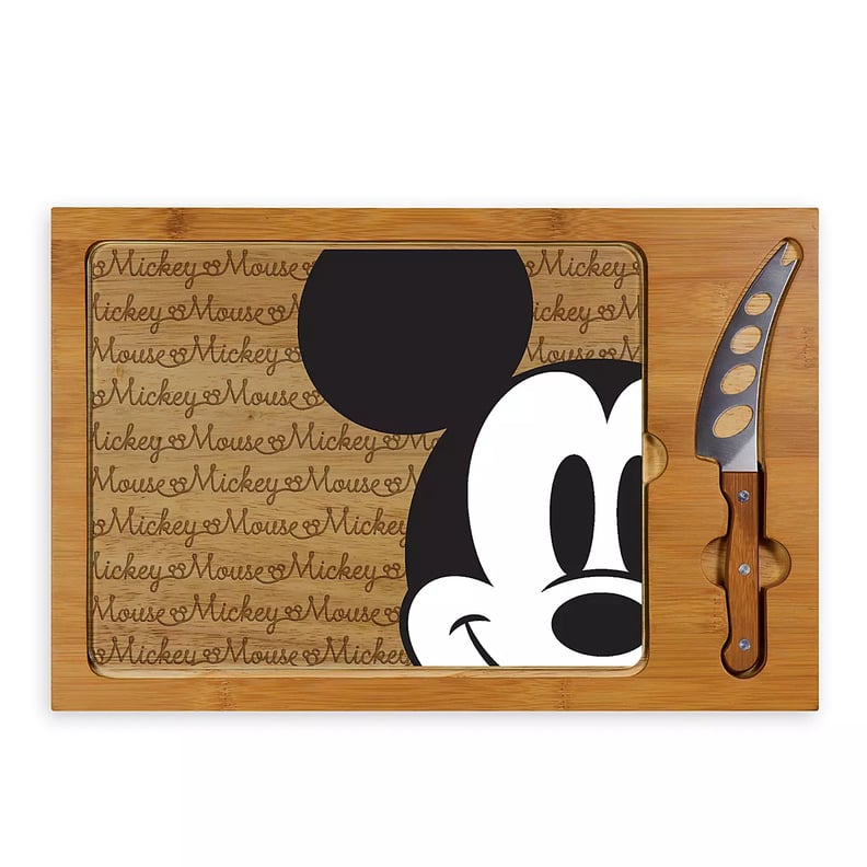 For the Chef: Mickey Mouse Glass Top Serving Tray and Knife Set