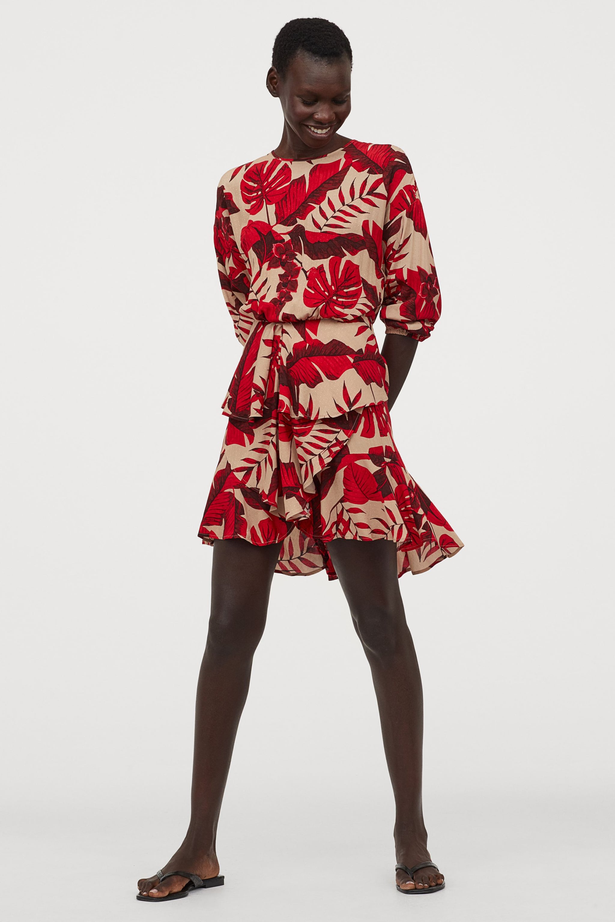 Flounced shop dress h&m