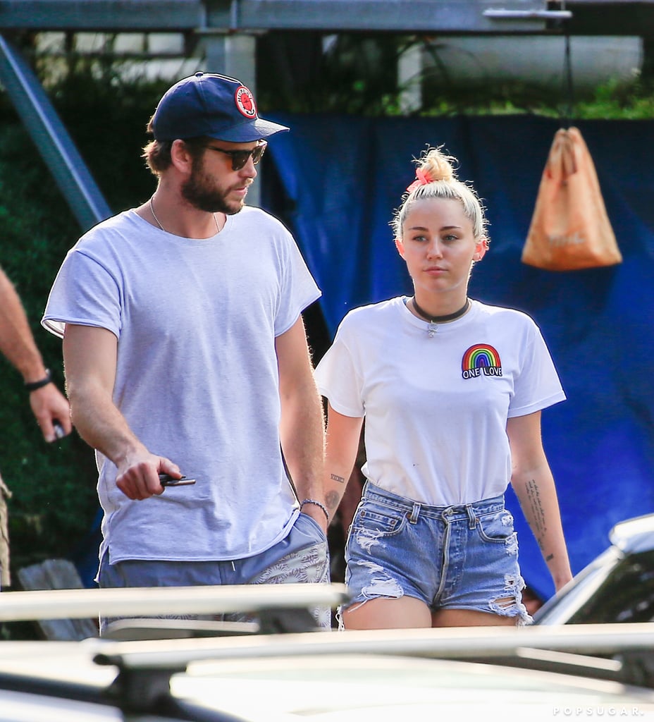 Miley Cyrus and Liam Hemsworth Having Lunch in Australia