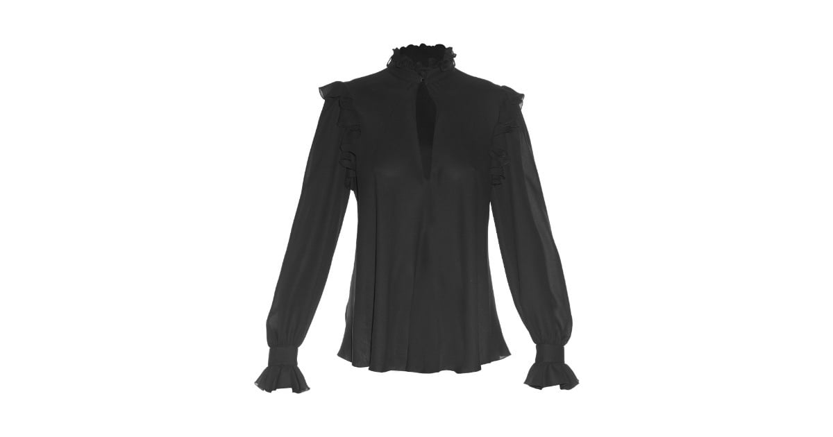 Giambattista Valli Ruffled high-neck georgette blouse ($1,005 ...