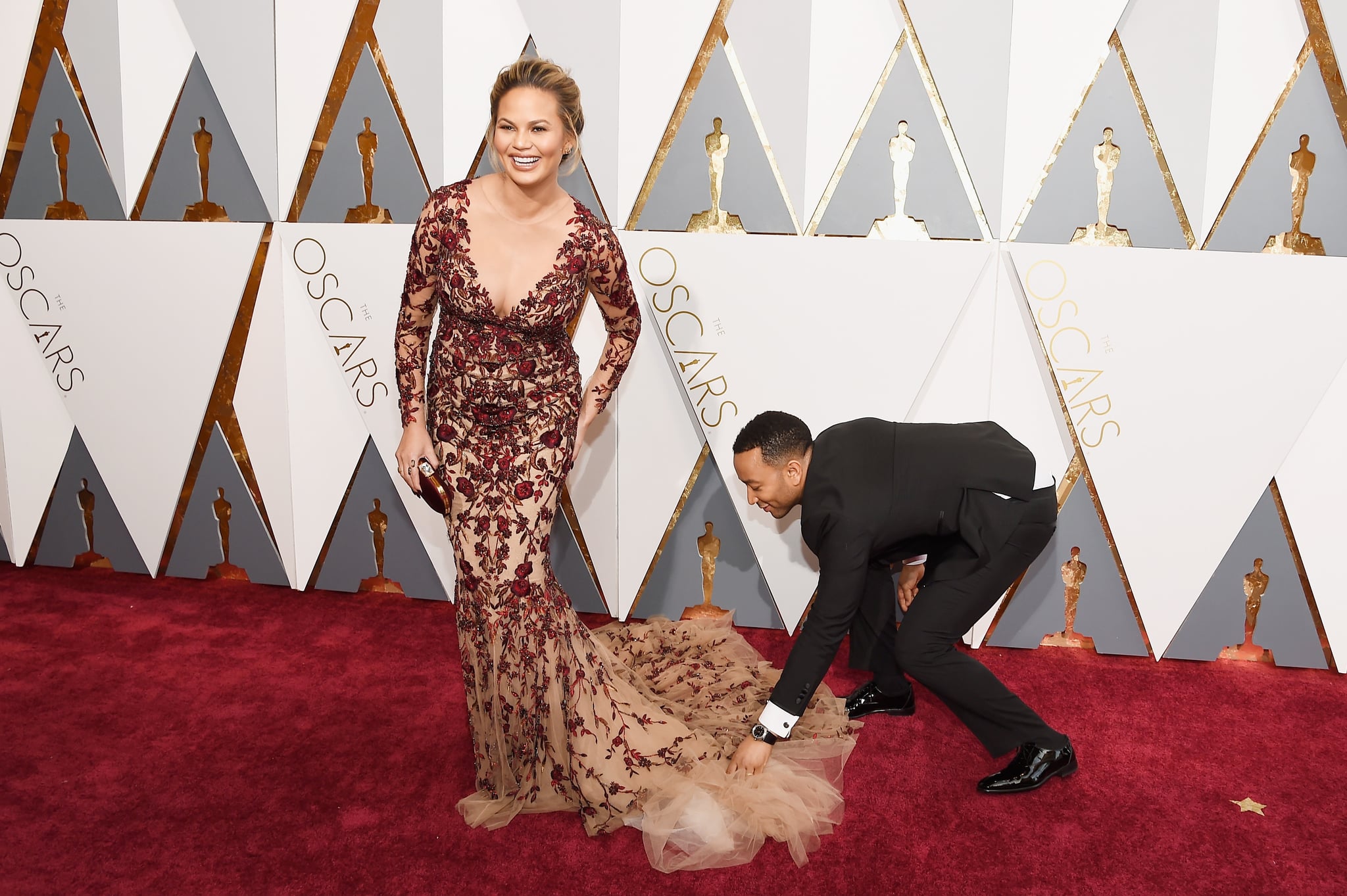 Chrissy Teigen And John Legend At The Oscars 2016 Popsugar Celebrity