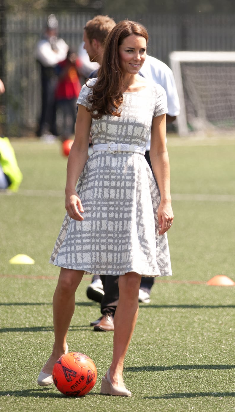 When She Kicked the Ball Around With William and Harry During a College Visit in London