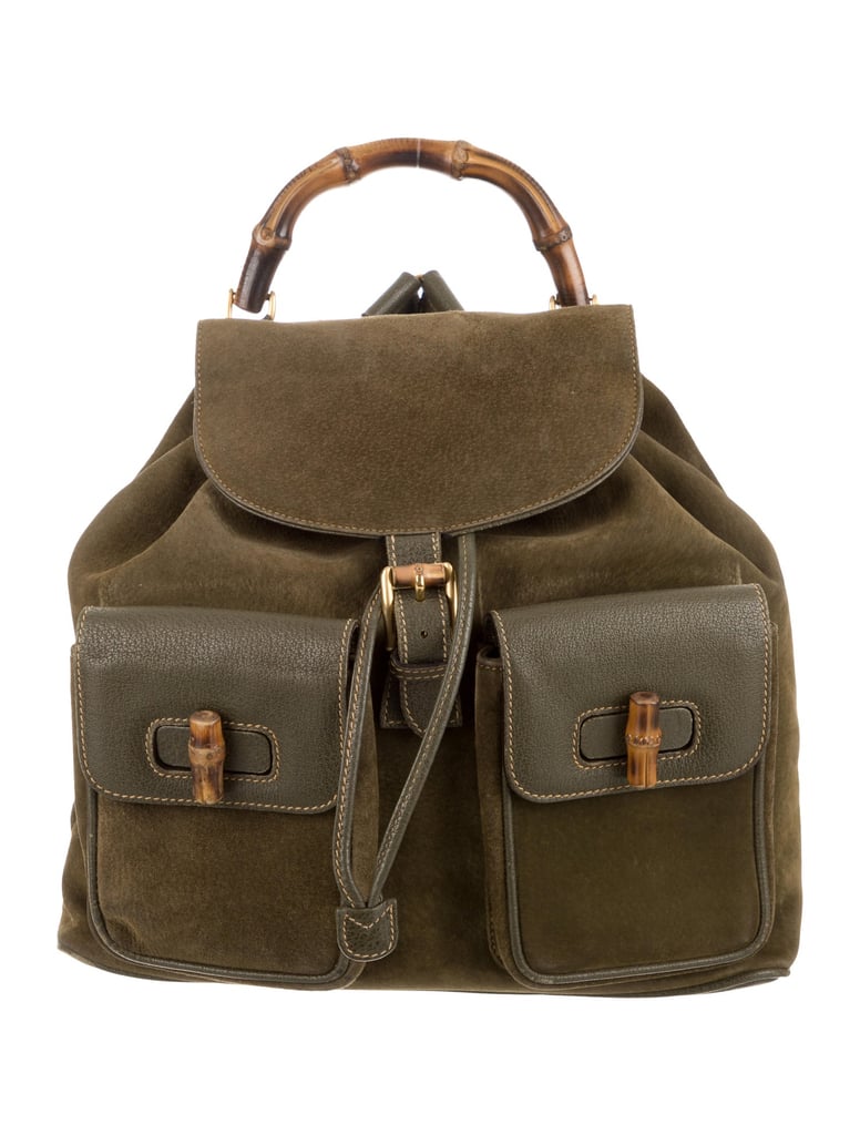 Gucci Vintage Suede Bamboo Backpack