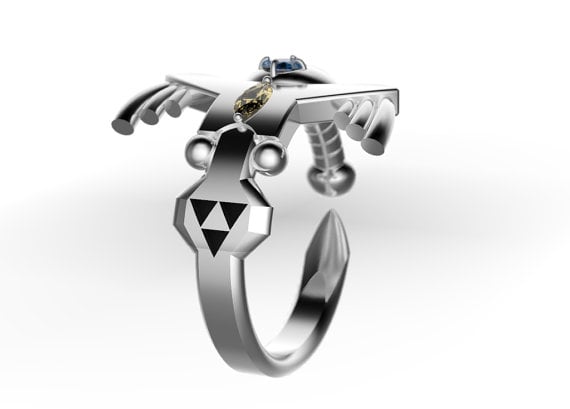Zelda Triforce master sword ring