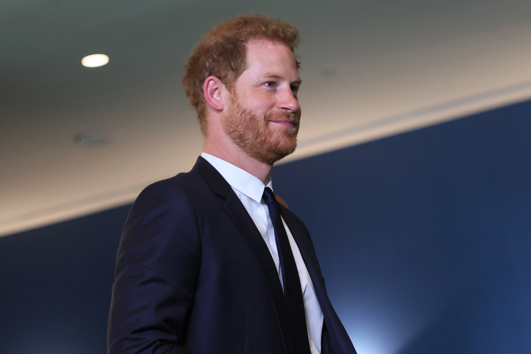 NEW YORK, NEW YORK - JULY 18:  Prince Harry, Duke of Sussex and Meghan, Duchess of Sussex arrive at the United Nations Headquarters on July 18, 2022 in New York City. Prince Harry, Duke of Sussex is the keynote speaker during the United Nations General assembly to mark the observance of Nelson Mandela International Day where the 2020 U.N. Nelson Mandela Prize will be awarded to Mrs. Marianna Vardinogiannis of Greece and Dr. Morissanda Kouyaté of Guinea.  (Photo by Michael M. Santiago/Getty Images)