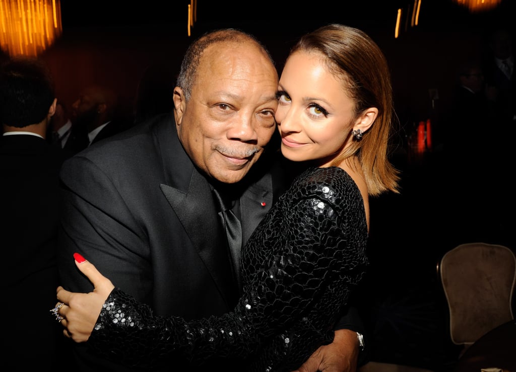 Nicole shared a cute moment with her godfather, Quincy Jones, during a pre-Grammys gala in LA in February 2013.