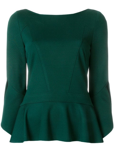 Talbot Runhof Ruffled Hem Blouse