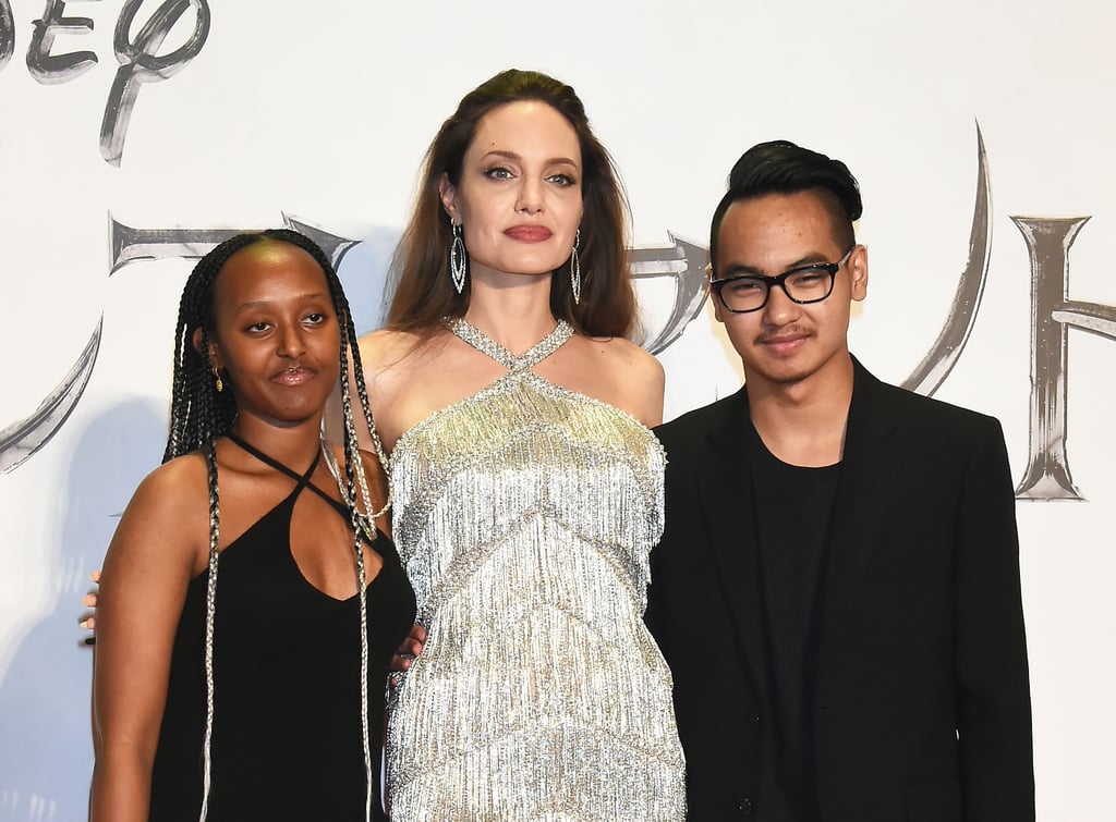 Angelina Jolie Silver Fringed Dress at Maleficent 2 Premiere