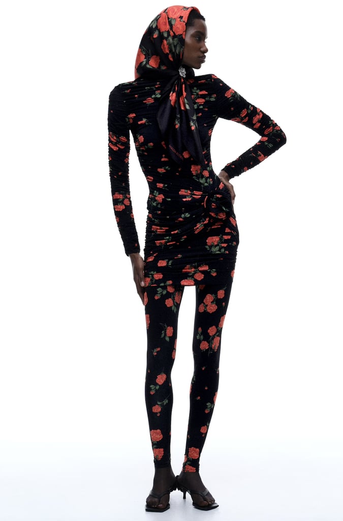 Magda Butrym x H&M Rose-Appliquéd Mock Turtleneck Dress