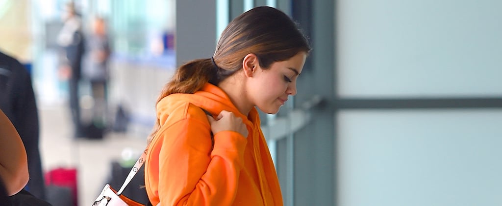 Selena Gomez's Louis Vuitton Bag and Sneakers at the Airport