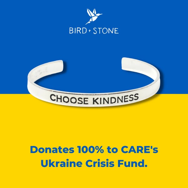 Products That Support Ukraine: Bird and Stone Choose Kindness Cuff
