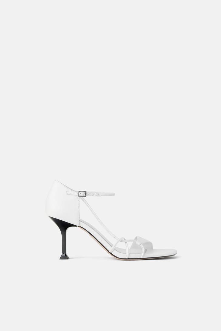 Zara Heeled Leather Sandals With Heel Detail | Comfortable Summer ...