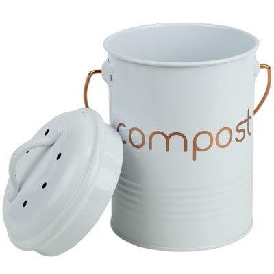 Home Basics Grove Compact Countertop Compost Bin, White : Target