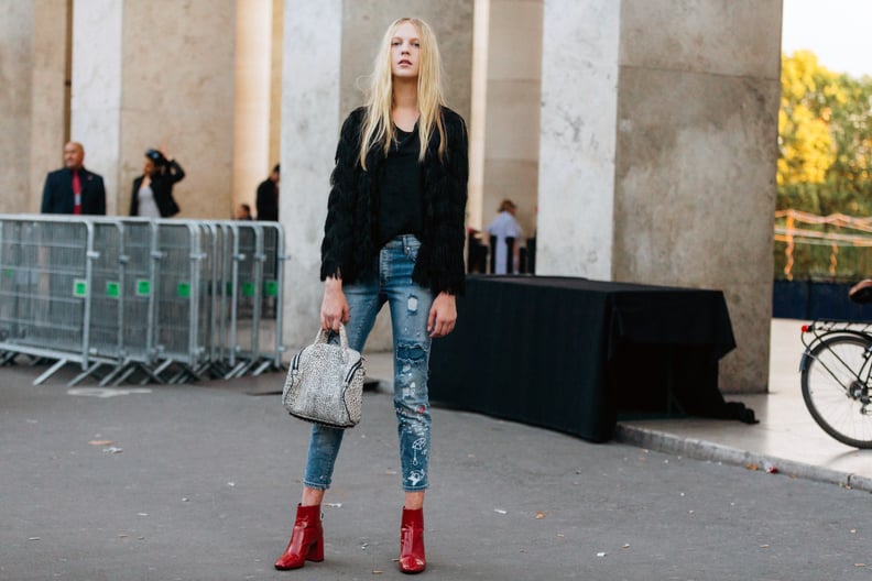 Amp Up Your Worn-In Jeans With Colorful Boots