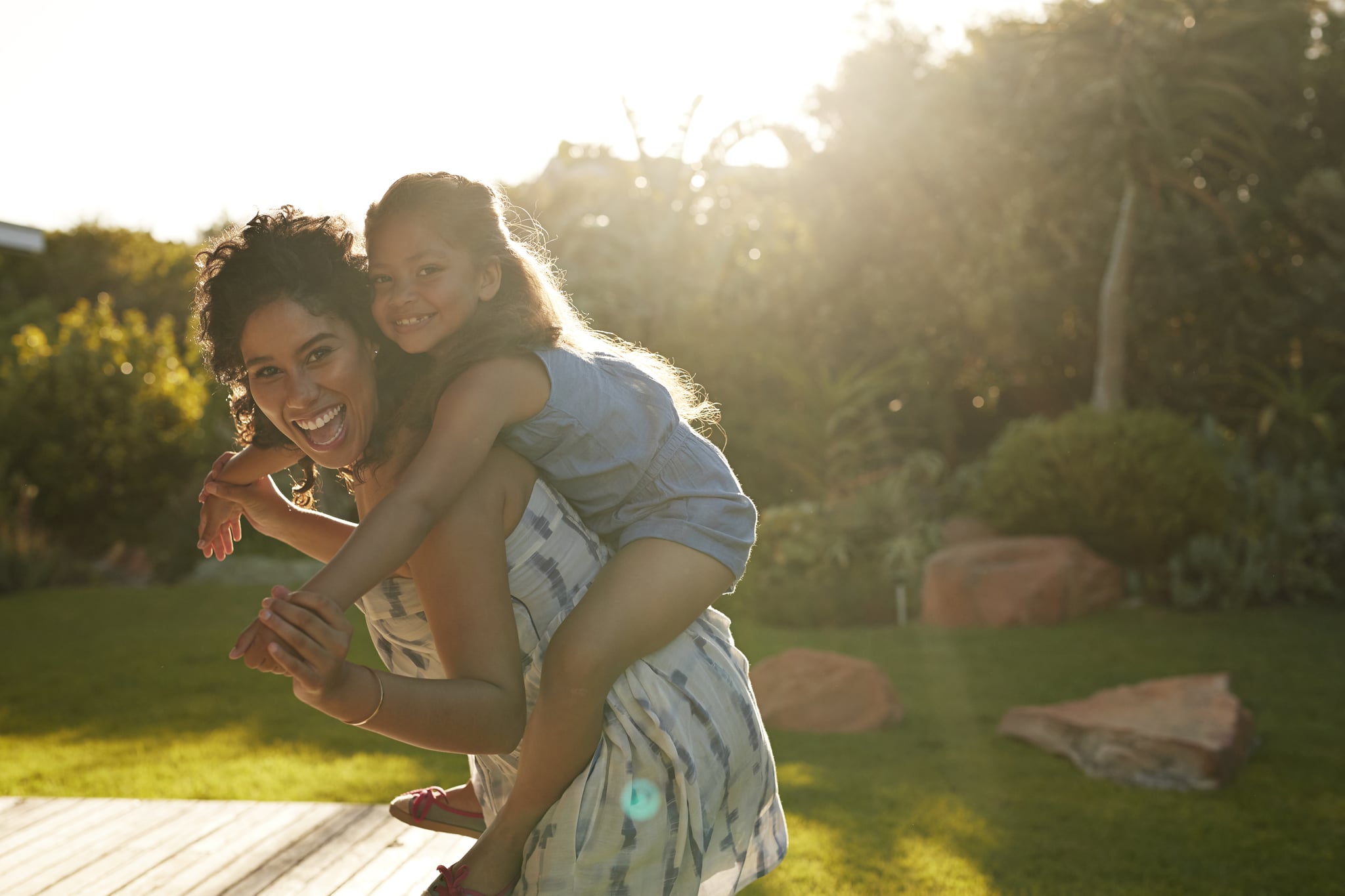 Family enjoying the weekend in their home