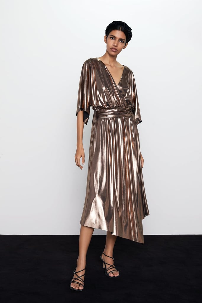 zara gold dress 2019