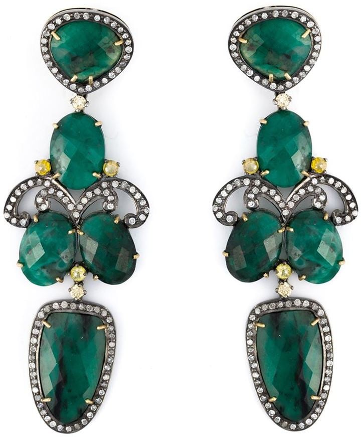 Gemco Drop Emerald Chandelier Earrings ($4,236)
