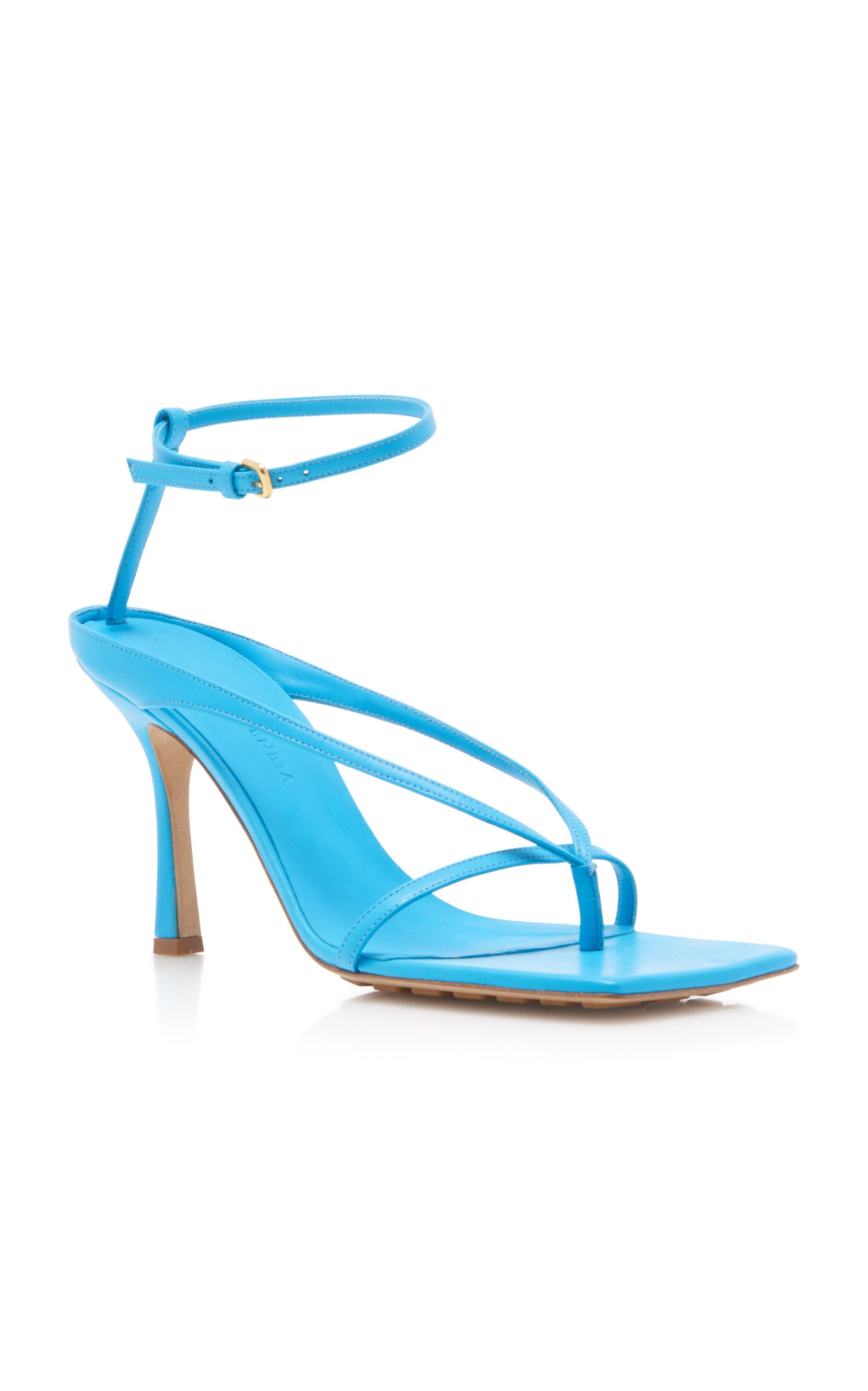 ATTRIBUTE LONDON Alice Blue Ankle Wrap Leather Sandals £275 