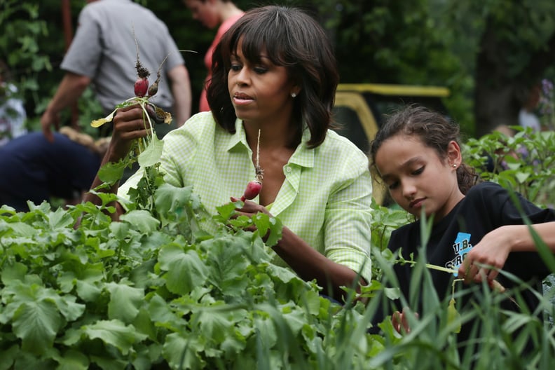 She's got a green thumb and knows the importance of organic food.