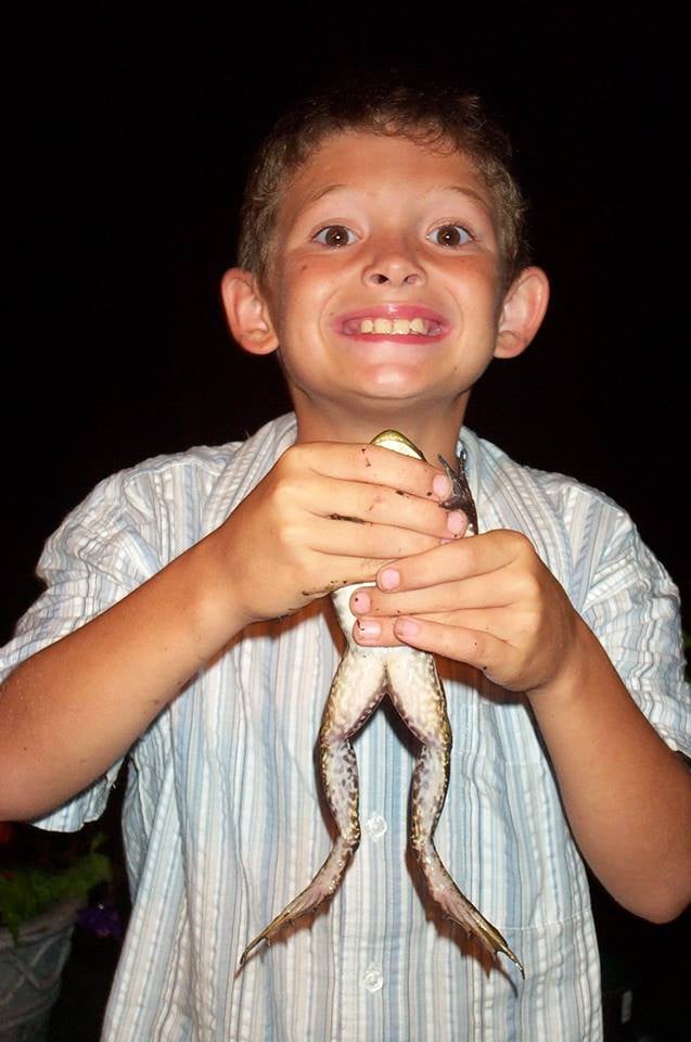 "My son spent weeks trying to catch this bullfrog that was living in a pond on his grandparent's property. He even named the frog 'Big Joe.'"