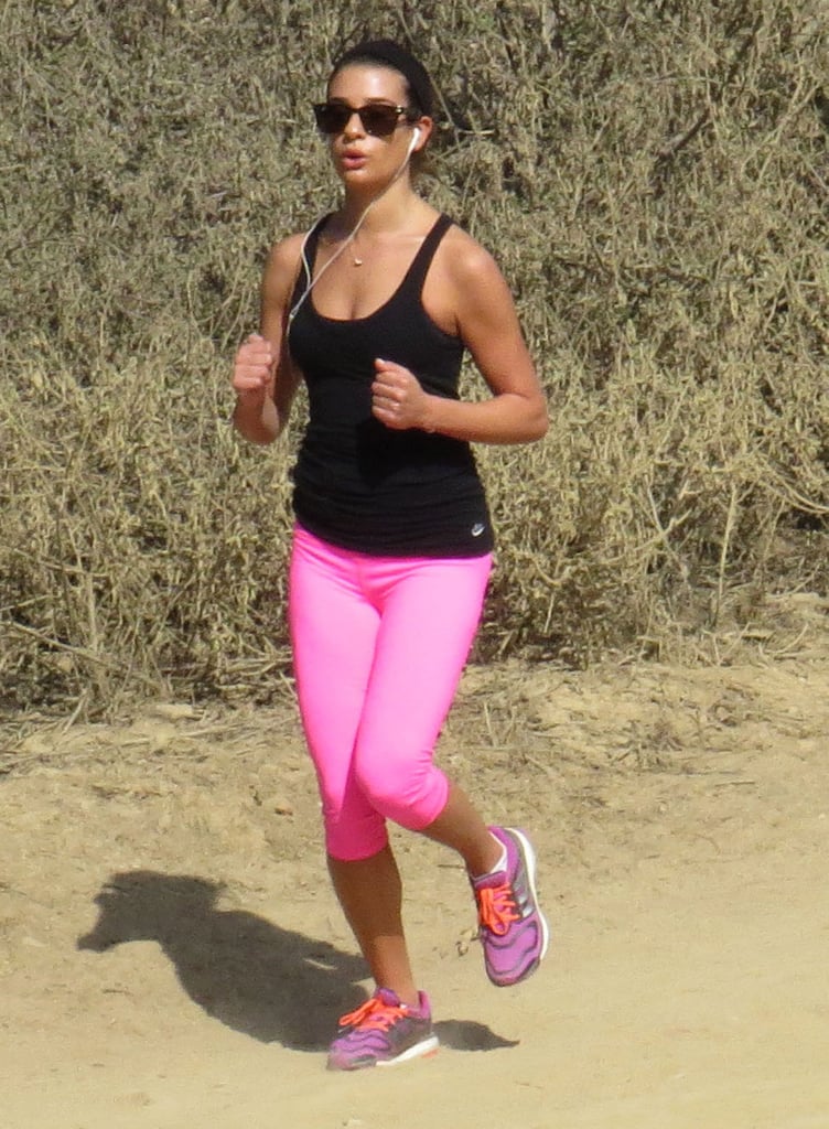 Lea Michele went for a Tuesday jog in LA.
