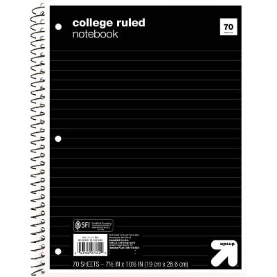up & up™ College Ruled 1 Subject Flexible Paperboard Cover Spiral Notebook
