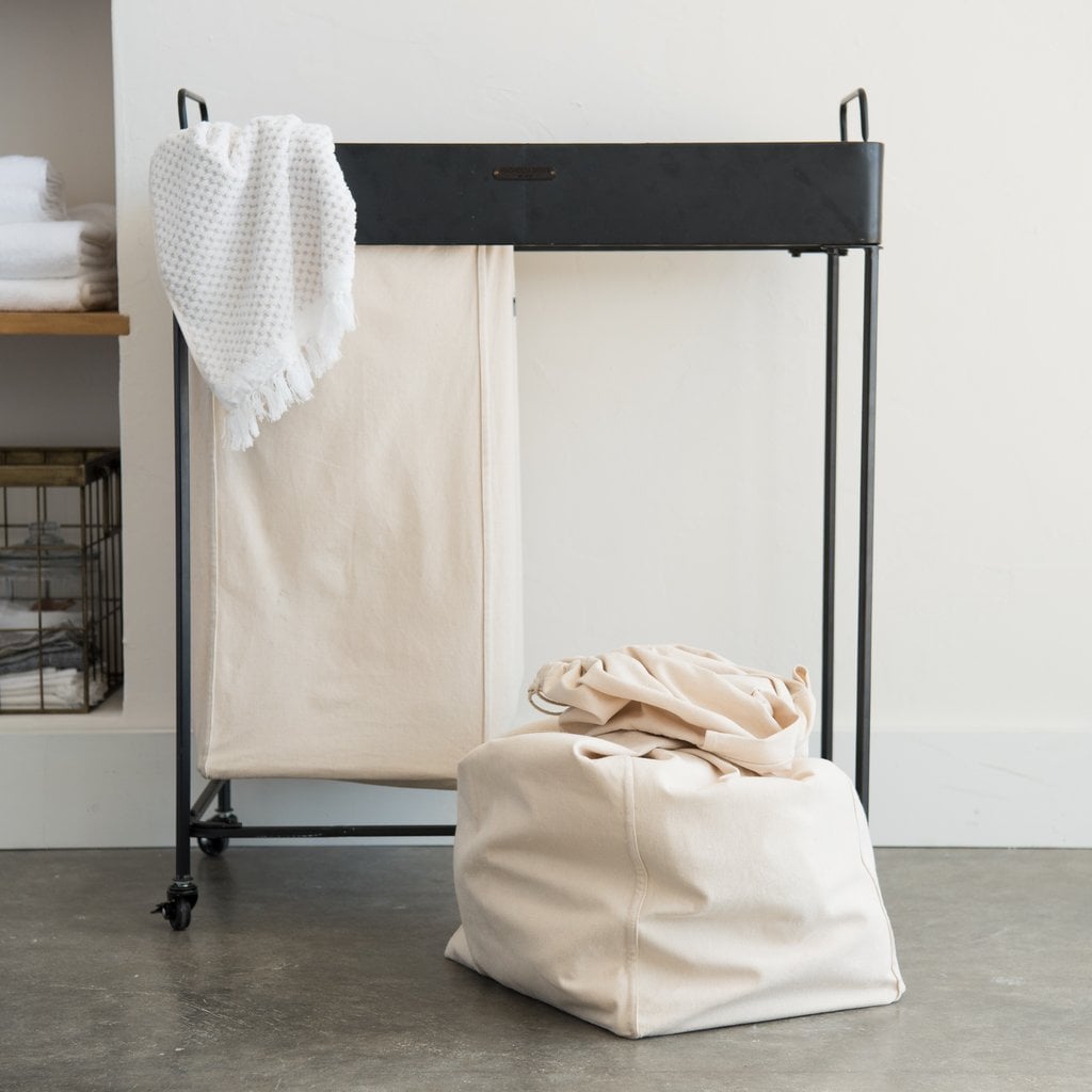 Gorman Laundry Basket With Linen Bags Magnolia Home Fall 2019 Collection POPSUGAR Home Photo 51
