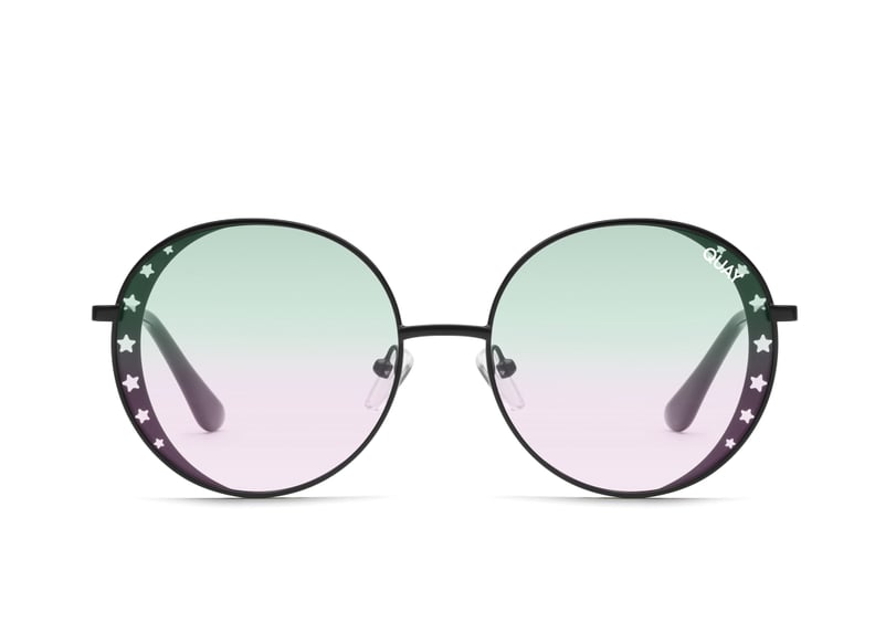 Quay x Lizzo Seeing Stars Sunglasses in Black/ Green Pink