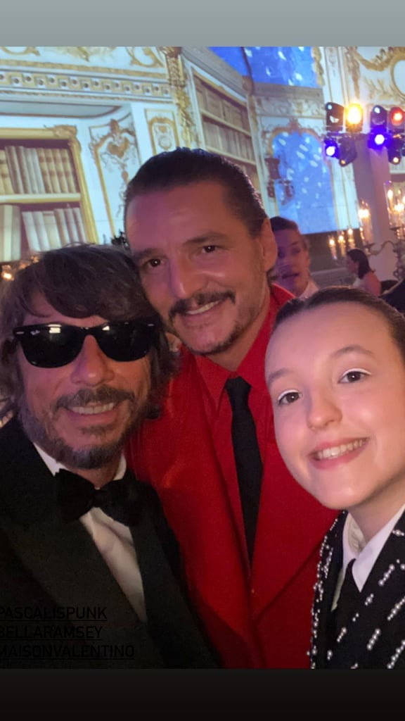 Pierpaolo Piccioli, Pedro Pascal, and Bella Ramsay at the 2023 Met Gala