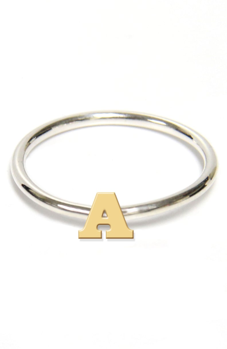 Jane Basch Two-Tone Initial Ring