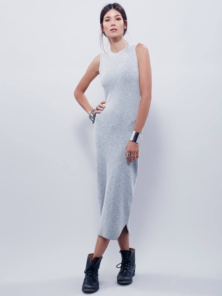 File this Free People dress ($148) under easy transitional options. There may be nothing so easy as wearing this one-piece look with a leather jacket thrown across your shoulders and adding sneakers or Fall boots. Just wait — you may never want to take it off.
— HM