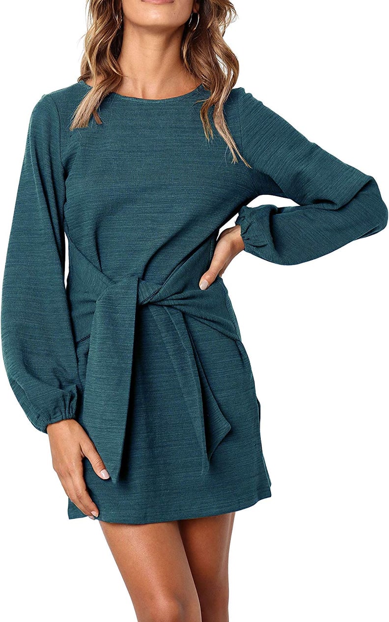 R.Vivimos Cotton Long-Sleeve Tie-Waist Sweater Dress